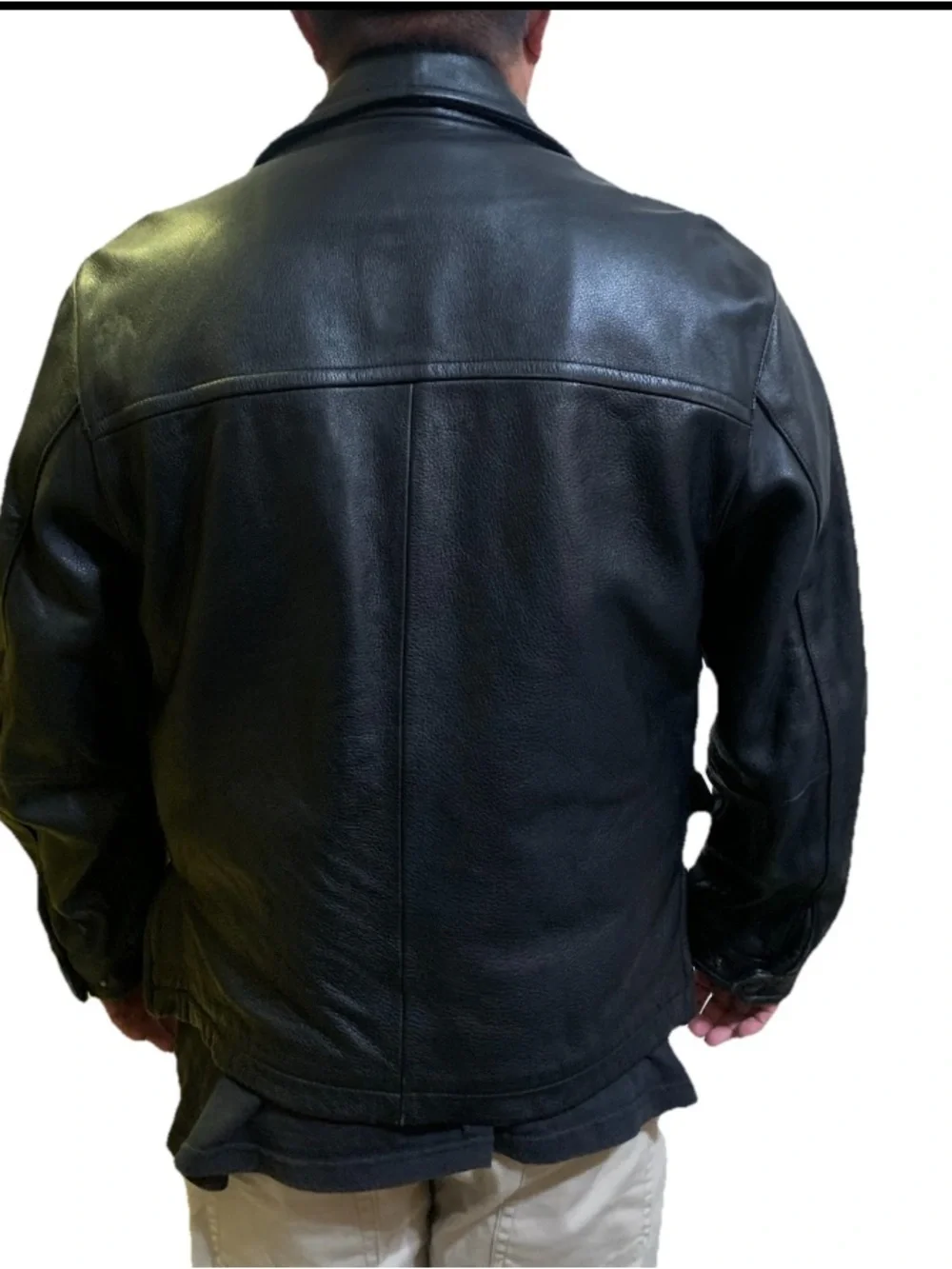 Vtg Kenneth Cole New York Black Leather Zip-Front Bomber Jacket Sz M